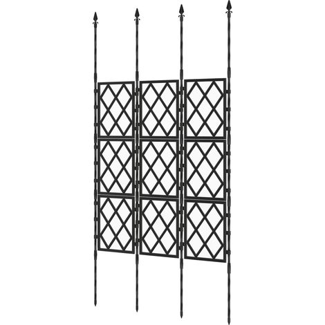Enrejado de Jardín Support Pliant Plantes Trepadoras Montage DIY Marco Acero 85x197 cm Noir (1/5)