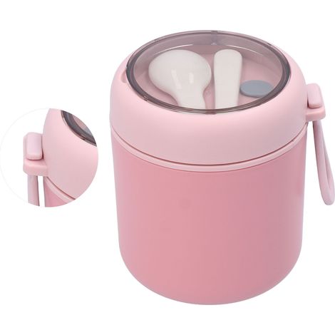 Boîte à lunch isotherme de 530 ml avec cuillère et couvercle, en acier inoxydable, pour soupes portables. (1/5)