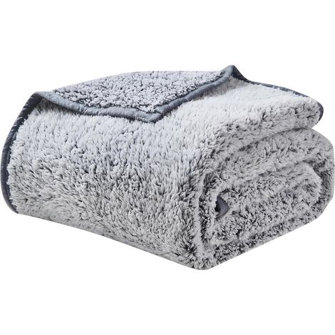 Kuscheldecke Sherpa Sofadecke Doppelgesicht 150 x 200cm 01-grau (1/5)