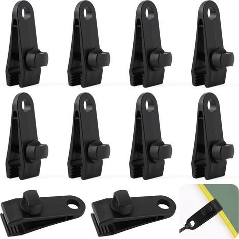 Pack of 10 plastic fixing clips for tarpaulins, camping tents, tents adjustable fixing clips for tarpaulins, awnings, tents, canopies (1/5)