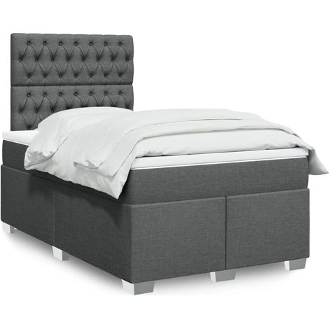 Boxspringbett mit Matratze Dunkelgrau 120x200 cm Stoff vidaXL (1/5)