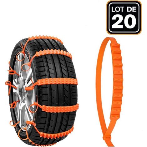 20 Chaîne à Neige Chaînes de Pneu de Voiture Chaînes de Traction Antidérapantes Voiture Pneus Sécurité Chaîne Anti-dérapante Facile à Installer pour Voiture SUV Camion(86cm2cm) (1/4)