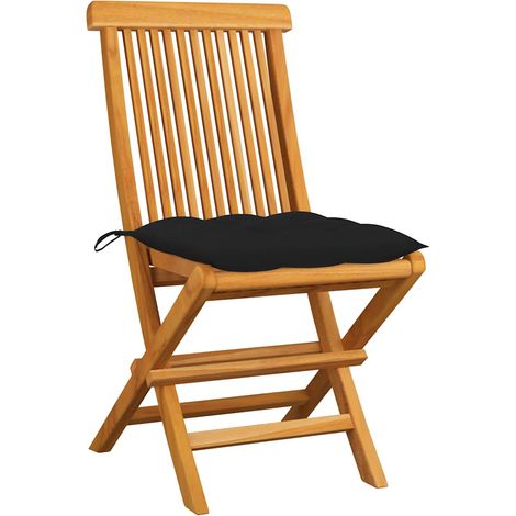 Maison Exclusive - Klappstühle mit schwarzen Kissen, 2 Stück, Mas (1/5)