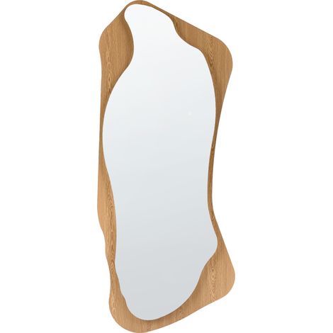Espejo de pared colgante LED para baño con regulador de intensidad 170 x 70 cm marrón claro Lamblore (1/5)