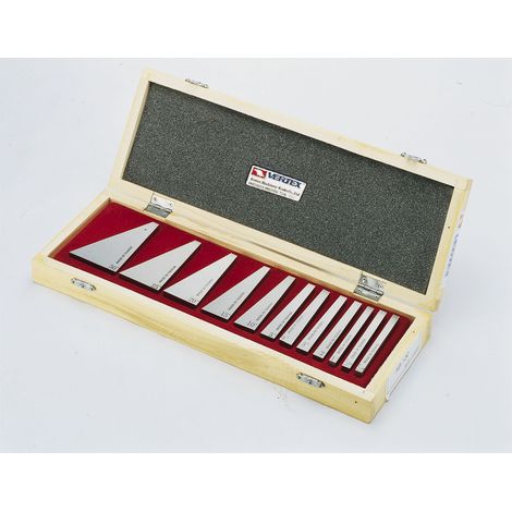 Jeu de cales angulaires de précision 1/4° à 30° - 12 pièces - 75 x 6 mm Vertex AB-130