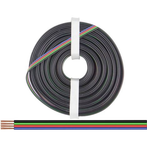 Donau Elektronik 419-100 Fil de câblage 4 x 0.25 mm² noir, vert, rouge, bleu 100 m W181192 (1/2)