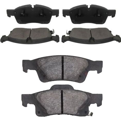 KIT PASTIGLIE FRENO ANTERIORI E POSTERIORI compatibile con JEEP WRANGLER IV (JL) / PASTIGLIE FRENANTI AUTO OEM P11035,P37025 / SOSTITUZIONE DIRETTA / BASSA POLVERE / SILENZIOSO (1/4)