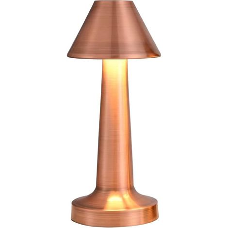 Lampe de bureau LED en forme de taille - 3 niveaux de luminosité - idéale pour les tables de chevet, etc. - 1 pièce, or rose (1/5)