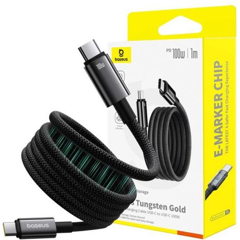 Câble Usb-C Vers Usb-C - 100 W - Pour Téléphones Et Ordinateurs Portables - 1 M (1/5)