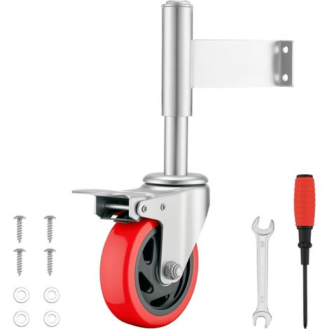 1 Roulette de portail, 125 mm, acier galvanisé, PP et PVC, avec frein, ressort, pour portail lourd