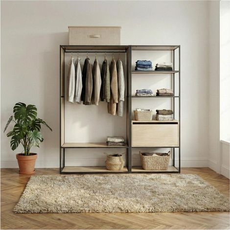 Set di 2 appendiabiti in legno e metallo OSLO