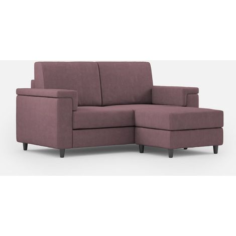 Sofá 2 plazas salón moderno con pouf de tela Marrak 120P - Morado (1/5)