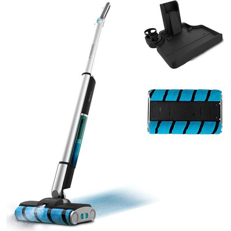 Cecotec Scopa Elettrica senza Fili con Base Autopulente FreeGo Wash Twice Spray X-Treme. Autonomia 40 min. Doppio Rullo. Serbatoio Acqua pulita 450 ml. 350 ml sporca. Spruzzatore Acqua. Spray (1/4)