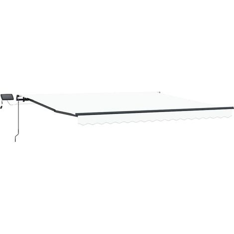 Ausziehbare Markise Weiß 450 x 350 cm Stoff und Aluminium vidaXL (1/5)