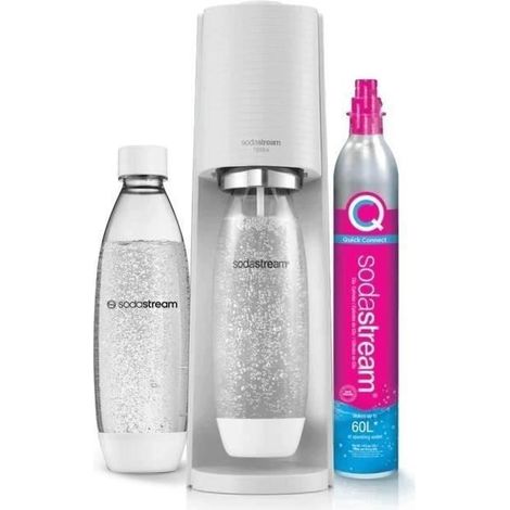 SODASTREAM soda and sparkling water machine - TERRA White - 2 dishwasher-safe bottles - 1 60L gas refill (1/5)
