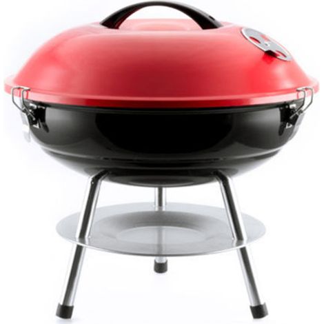 TrAdE Shop Traesio - Barbecue A Carbonella Tondo Bbq Griglia Coperchio Da Tavolo Grill Griglia Brace -