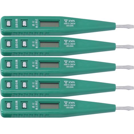 5er-Pack digitale Spannungsprüfer-Stifte, berührungslos, multifunktional, geringer Stromverbrauch, sicherer Spannungsprüfer, 12–250 V (1/5)