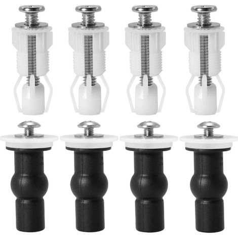 Lot de 8 fixations pour siège de toilette, accessoires pour siège de toilette. Fixation vis pour siège toilette. Ensemble de fixation vis pour siège WC, fixation écrou en caoutchouc pour fixer la (1/5)