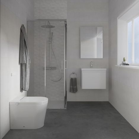 Mizubath - Nouveau WC lavant avec réservoir intégré Sortie Verticale Nettoyage à l'eau avec massages Séchage à l'air chaud Rada Display Blanc (1/5)