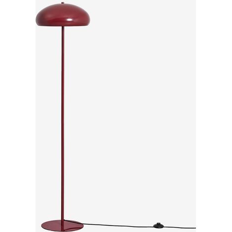 Sklum – Lampadaire LED en fer 148 cm – Abat-jour hémisphérique – Protection IP20 – Interrupteur à bouton – Vin rouge