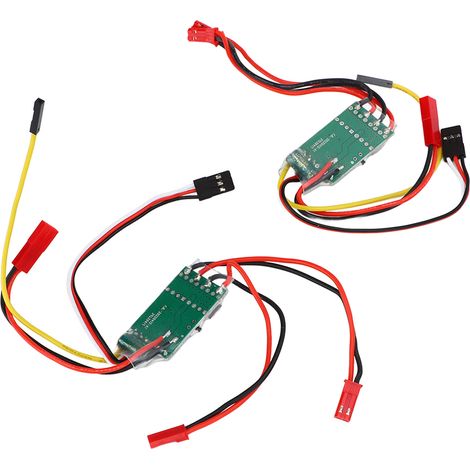 Lot de 2 variateurs de vitesse électroniques (ESC) bidirectionnels pour moteurs à balais de bateaux et chars radiocommandés (130/180 CV). (1/5)