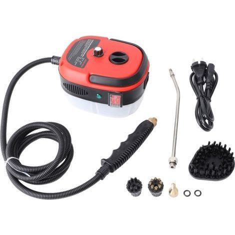 Nettoyeur vapeur portatif 2500 W, machine de nettoyage haute température sous pression avec têtes de brosse pour meubles de cuisine, salle de bain, voiture, prise UE rouge 220 V (1/5)