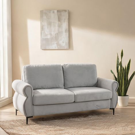 Canapé fixe 3 places gris clair 173,5 cm avec piètement métal 15 (1/5)