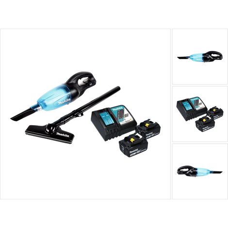 Aspirador sin cable Makita DCL 180 RT B 18 V negro + 2x batería recargable 5,0 Ah + cargador (1/5)