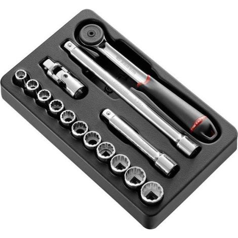 Facom Modul - Jeu de clés à douille 1/2", 15 pièces