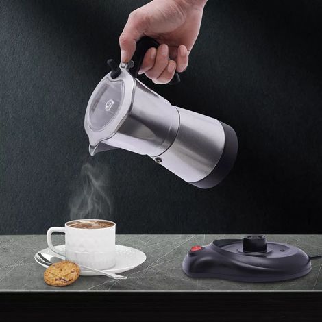 Cafetière électrique 300ml Cafetière Espresso 6 tasses Italia Moka 480W (1/5)