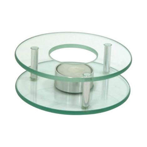 Calentador de alimentos redondo de cristal cromado de 12,5 cm. (1/2)