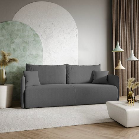 Sofá cama de 3 plazas con baúl Claudio Gris oscuro (1/5)