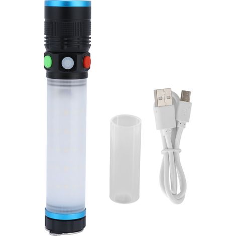 Multifunktionale Notfalltaschenlampe mit 8 Leuchtmodi, akustischem Alarm, magnetischem Befestigungshaken und integriertem Arbeitslicht. (1/5)