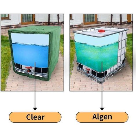 Couvercle de réservoir d'eau Réservoir d'eau 1000L Couvercle de réservoir d'eau IBC Couvercle de protection de réservoir d'eau étanche à la poussière, aux UV et à la pluie vert 120x100x116cm (1/3)