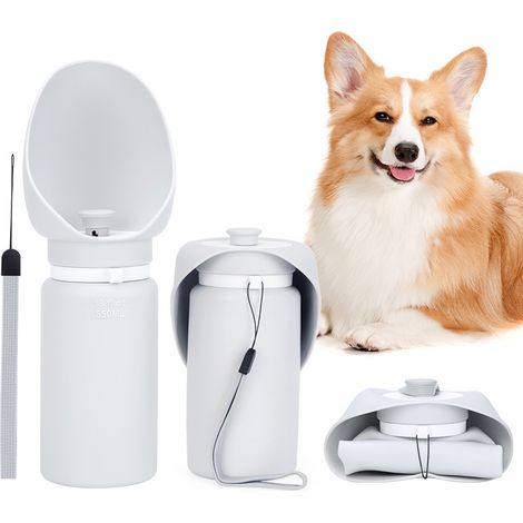 Hochwertige 550-ml-Katzenwasserflasche – tragbar, auslaufsicher und hygienisch – ergonomischer Napf für kleine und mittelgroße Hunde – ideal für Spaziergänge (1/5)