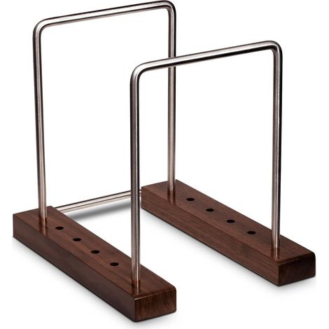 Support Disque Vinyle - Bois De Noyer Massif Et Acier Inoxydable - Pour Salon Bureau Ou Magasin - Capacité 35 Lp (1/5)