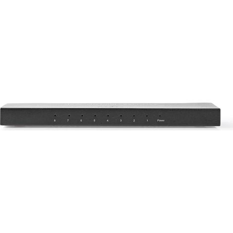 Splitter hdmi - 8 port ports entrada hdmi - 8 salidas hdmi - 4k60hz 18 gbps metal antracita