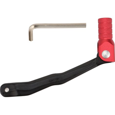 Universal-Schalthebel aus geschmiedeter Aluminiumlegierung für 2-Takt-Offroad-Motorräder (schwarzer Hebel mit rotem Kopf) (1/4)