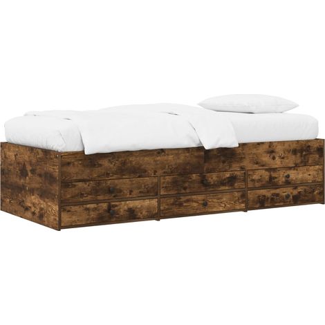 Maison Exclusive - Telaio del letto con storage Rovere Fumo 80 x 200 cm (1/5)
