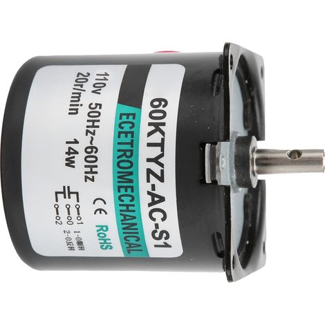 14-W-Wechselstrom-Synchronmotor mit Permanentmagneten, langsam laufend, bidirektional, hohes Drehmoment, Mittelwelle XD60KTYZ, 20 U/min, 110 V Wechselstrom (1/5)