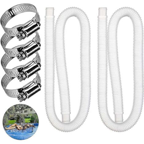 Lot de 2 tuyaux de rechange pour piscine hors sol, compatibles avec les pompes de filtration. (1/5)