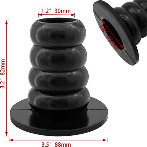 Black rubber cable protection hose, 82 x 88 mm, rubber protective hose with large opening, accessory for shipping and shipbuilding.