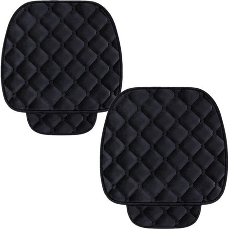 Coussin de Siège de Voiture Housse en Velours pour Arrière Chaise Siège Véhicule Protection Tapis Protection pour Animaux Compagnie (2 Siège Avant, Noir) (1/5)