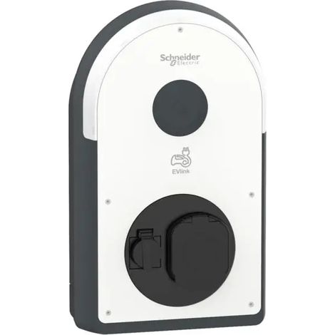 Schneider Pro AC Wallbox, 22kW, presa T2S &TF , MID, 6mA, IP54, IK10, lettore NFC/RFID, EVB3S22N40FM