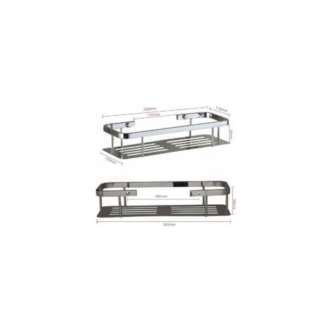 Serviteur de Douche en Acier Inoxydable, Accessoire Étagère pour Salle de Bain, Rangement Cuisine - 35cm - Crezuo