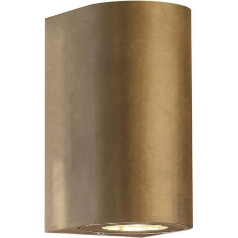 [GEBRAUCHT] B-Ware Nordlux Außenwandleuchte Canto Maxi 2 LED Wandlampe dimmbar messingfarben IP44 (1/2)