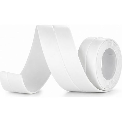 Sigillante per bagno, 1 rotolo, PVC bianco, 22 mm x 1,5 m, impermeabilizzante per vasca da bagno, doccia e lavabo. (1/5)