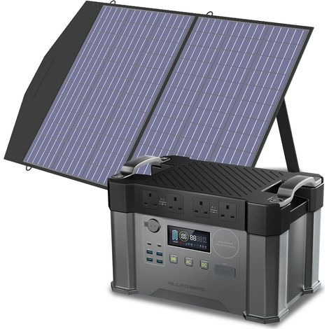ALLPOWERS S2000 Pro MPPT Solar Generator with 1 100W Folable Solar Panel Included, 2400W 1500wh Portable Power Station, Solar Mobile Battery Pack for Outdoor RV Camping, Home Emergency, Travel (1/5)
