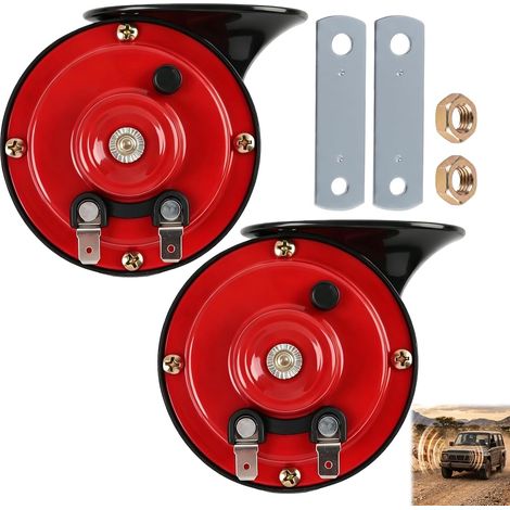 2 Pièces Klaxon Électrique 12V 300DB, Loud 12V Waterproof Electric, Klaxons de Corne D'Escargot, Accessoires de Électriques pour Camion Voiture Moto Véhicules, Facile à Installer (1/5)