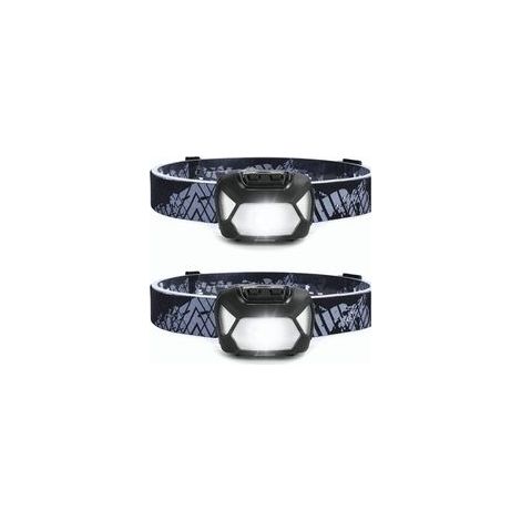 Linterna frontal LED recargable potente, D5000 Linterna frontal LED superbrillante 2000 lux Luz blanca y roja 6 modos de iluminación IPX4 para correr, pescar, andar en bicicleta, acampar 2 piezas [Cla